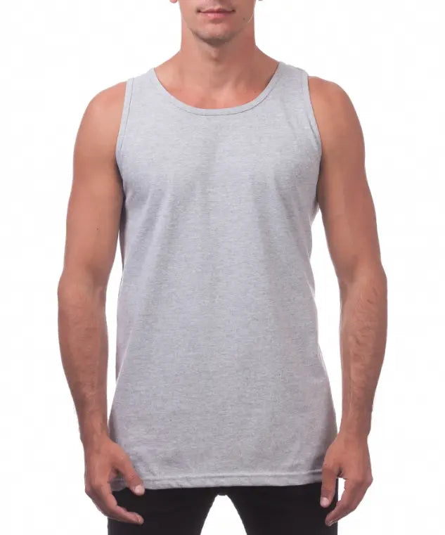 Pro Club Men's Heavyweight Cotton Sleeveless Tank Top Tee - Plain, Soft Breathable Round Neck Pull-On, Big & Tall S-5XL Sizes, Easy Layering, Foldable, Laid-Back Street Style, Gym Wear, Childrens Day Outfits, Menswear Fashion