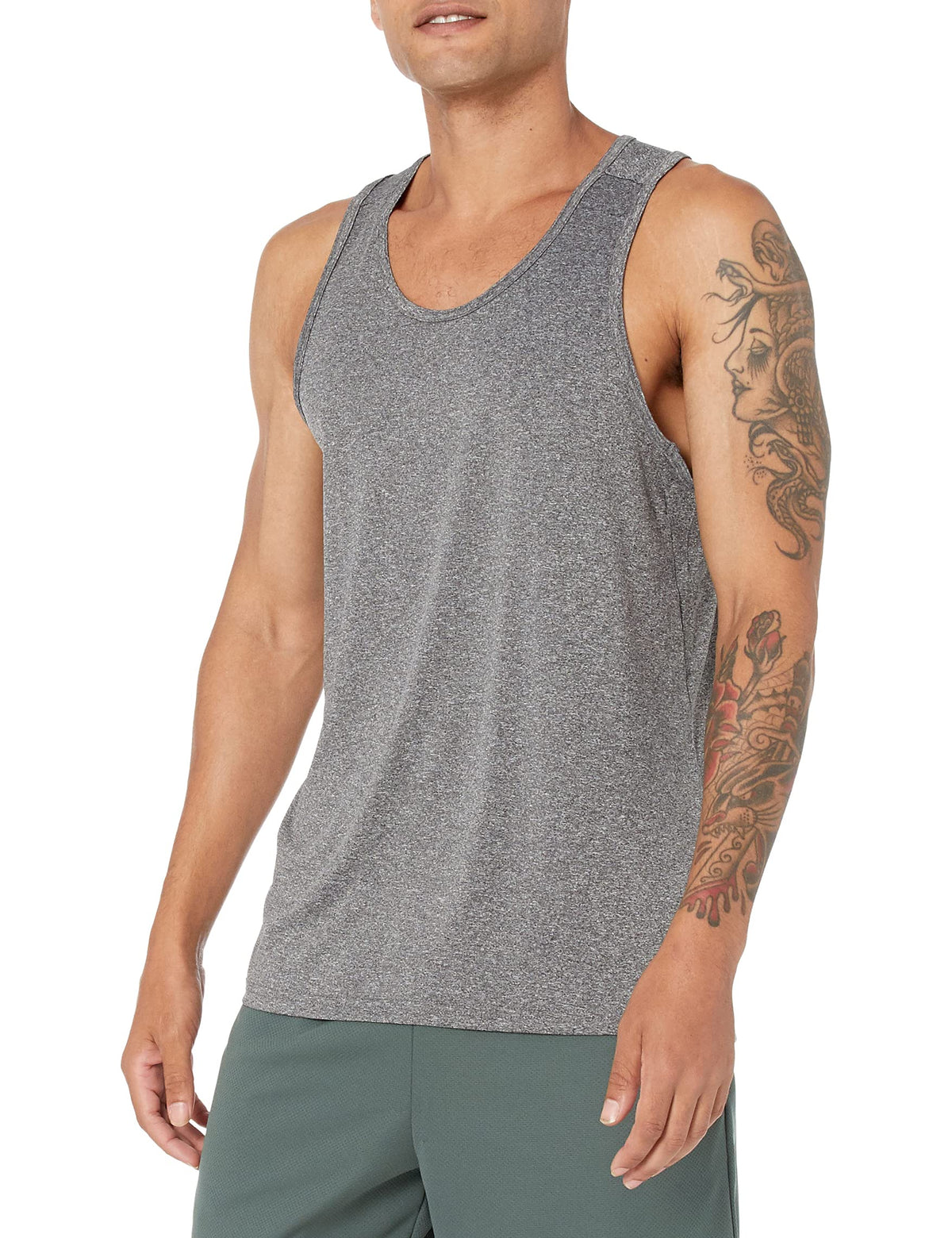 Amazon Essentials Men's Quick Dry Moisture-Wicking Tech Stretch Active Sleeveless Tank Top Workout Shirt