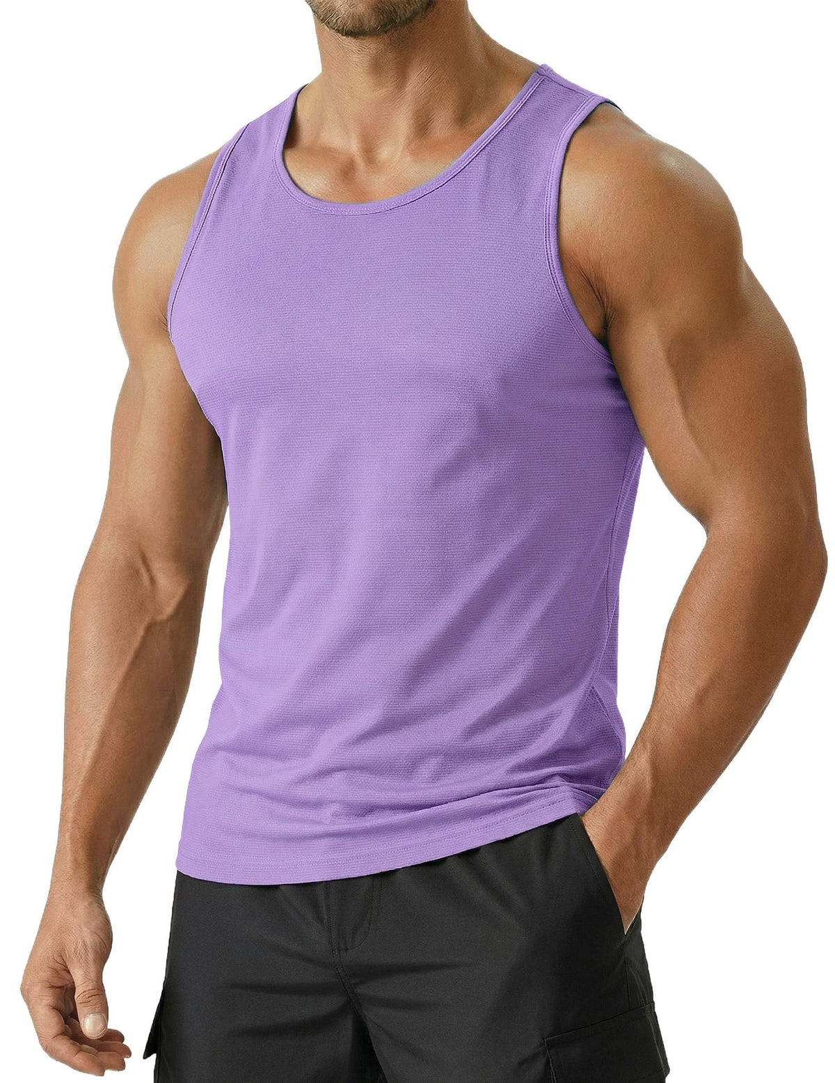 PINSPARK Men's UPF 50+ Quick Dry Tank Tops Athletic Muscle Tee