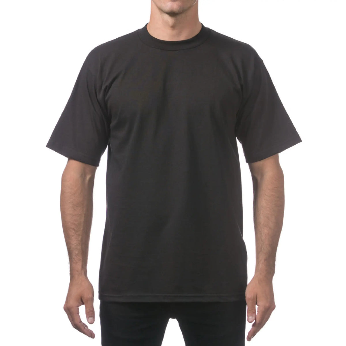 PROCLUB Men's Heavyweight Short Sleeve T Shirt Casual Cotton Tee PRO CLUB Plain Cotton Tee T Shirts LA Streetwear Hip Hop Harem Big Tall Sizes Black White Gray