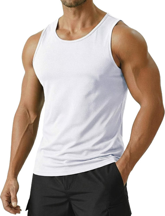 PINSPARK Men's UPF 50+ Quick Dry Tank Tops Athletic Muscle Tee