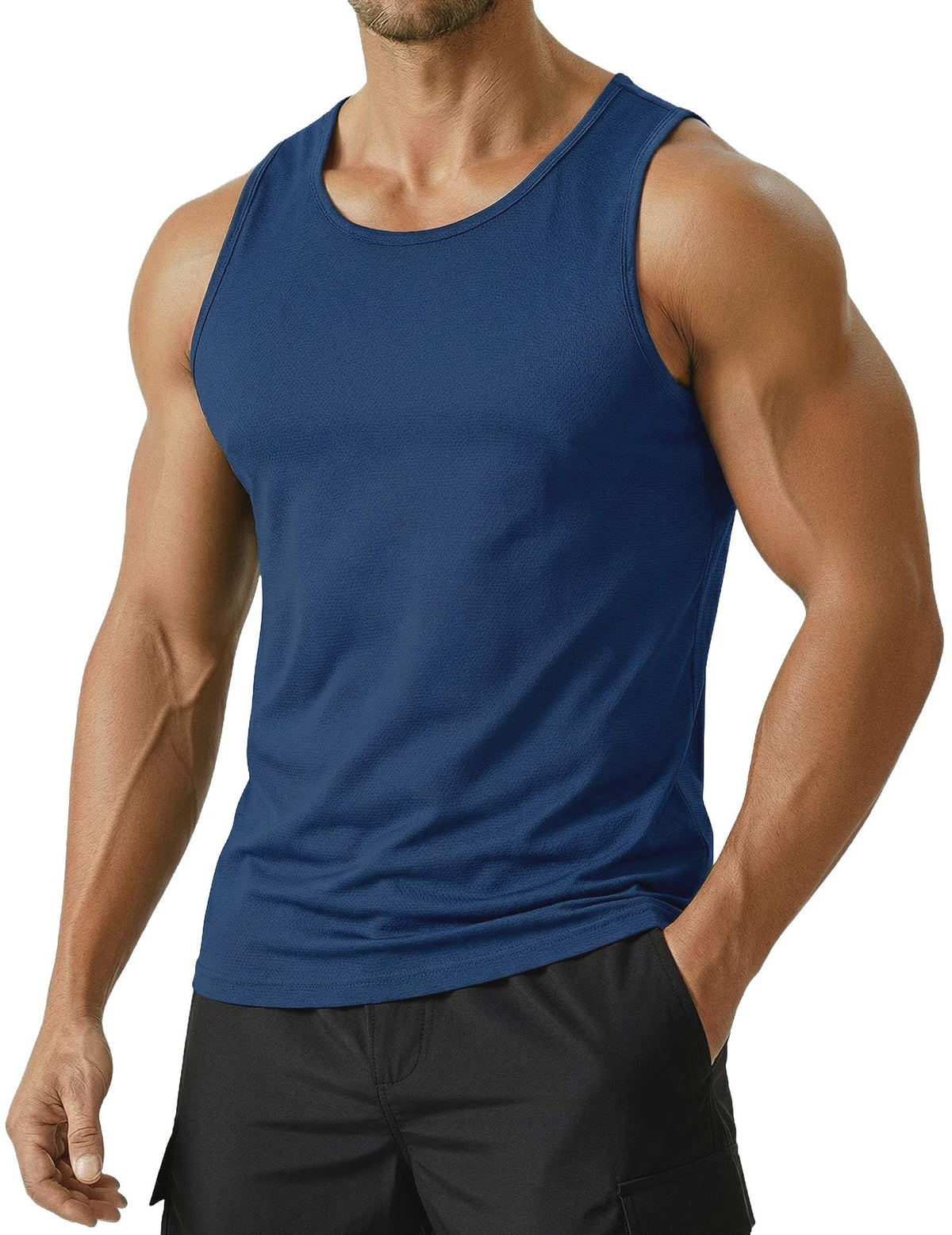PINSPARK Men's UPF 50+ Quick Dry Tank Tops Athletic Muscle Tee