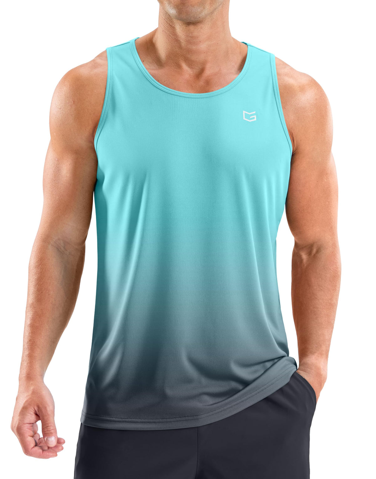 Beach Tank Tops for Men UPF50+ Dry Fit Summer Sleeveless Shirts