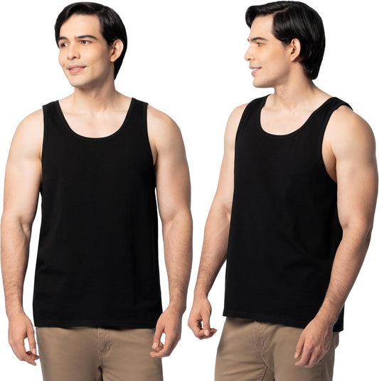 Fruit of the Loom Men's Eversoft Cotton Sleeveless T Shirts, Breathable & Moisture Wicking with Odor Control, Sizes S-4X