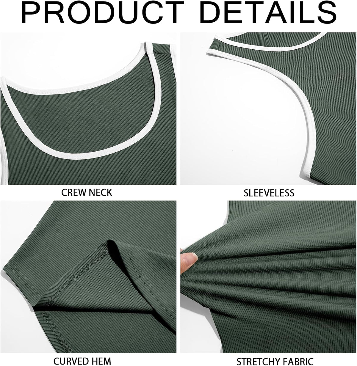 Runcati Mens Sleeveless Tank Tops Workout Muscle Gym Knitted Ribbed Shirt