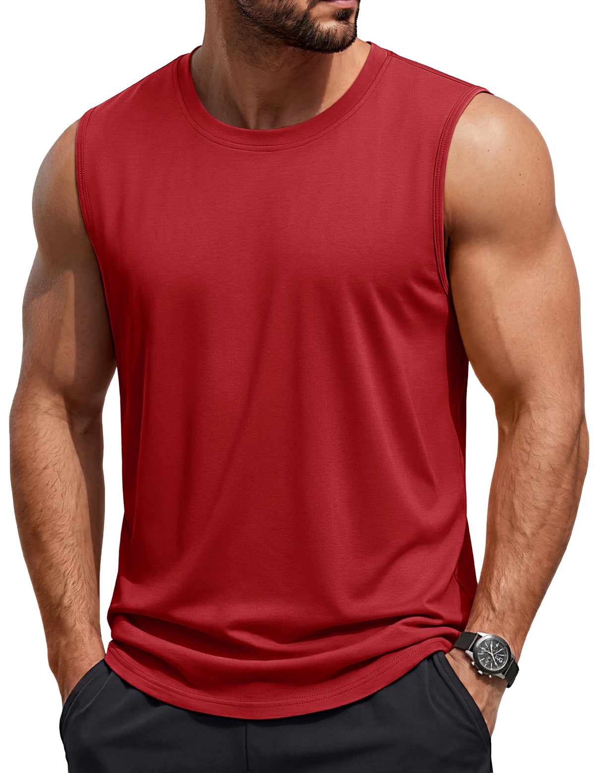 TACVASEN Tank Top for Men Moisture Wicking Cotton Sleeveless Shirts Muscle Gym Workout Causal Summer Tank Tops