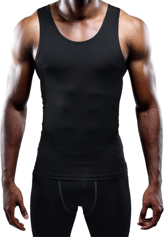 NELEUS Men's 3 Pack Athletic Compression Under Base Layer Sport Tank Top