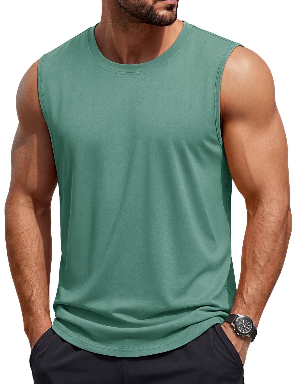 TACVASEN Tank Top for Men Moisture Wicking Cotton Sleeveless Shirts Muscle Gym Workout Causal Summer Tank Tops
