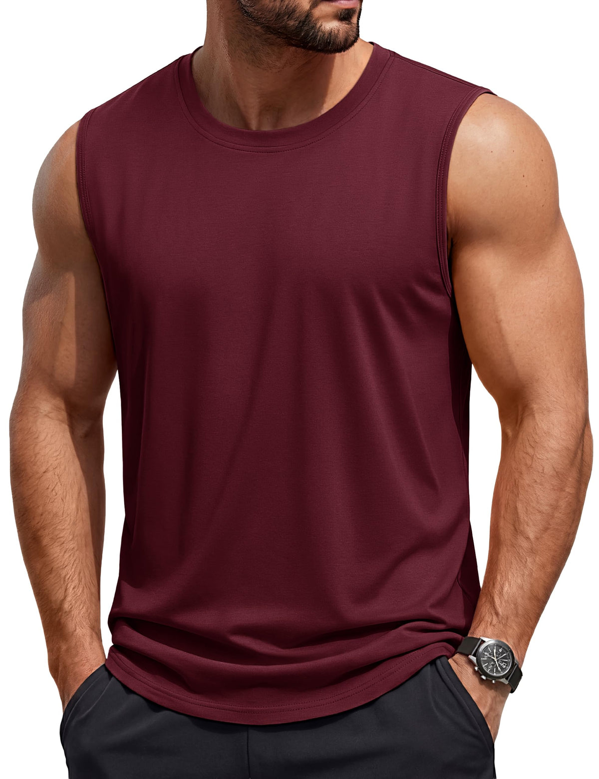 TACVASEN Tank Top for Men Moisture Wicking Cotton Sleeveless Shirts Muscle Gym Workout Causal Summer Tank Tops