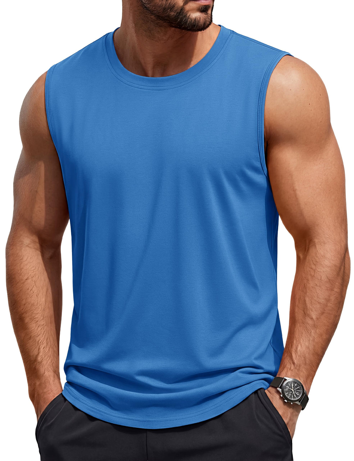 TACVASEN Tank Top for Men Moisture Wicking Cotton Sleeveless Shirts Muscle Gym Workout Causal Summer Tank Tops