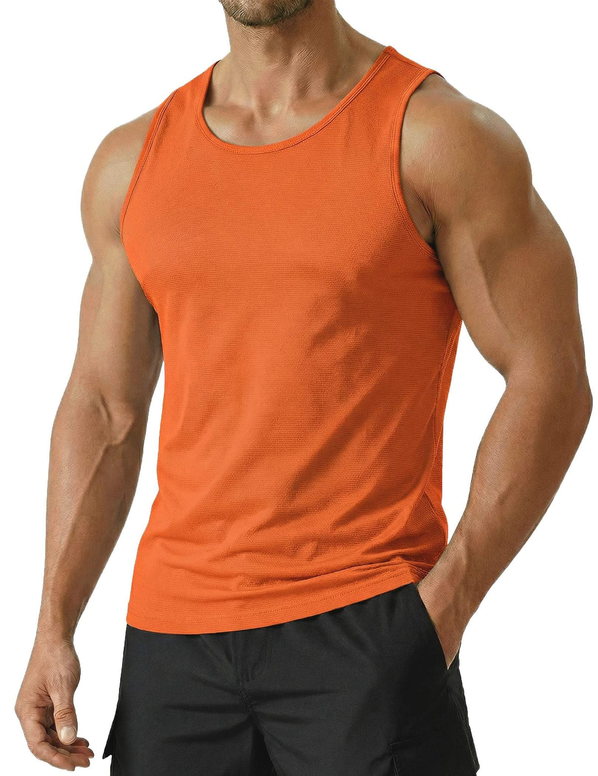 PINSPARK Men's UPF 50+ Quick Dry Tank Tops Athletic Muscle Tee