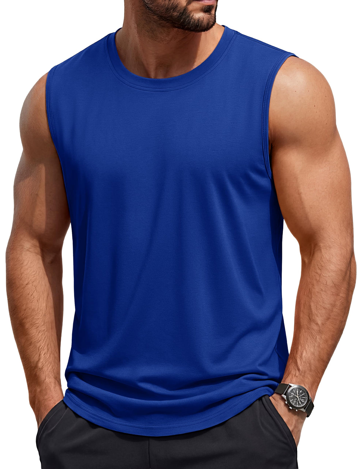 TACVASEN Tank Top for Men Moisture Wicking Cotton Sleeveless Shirts Muscle Gym Workout Causal Summer Tank Tops
