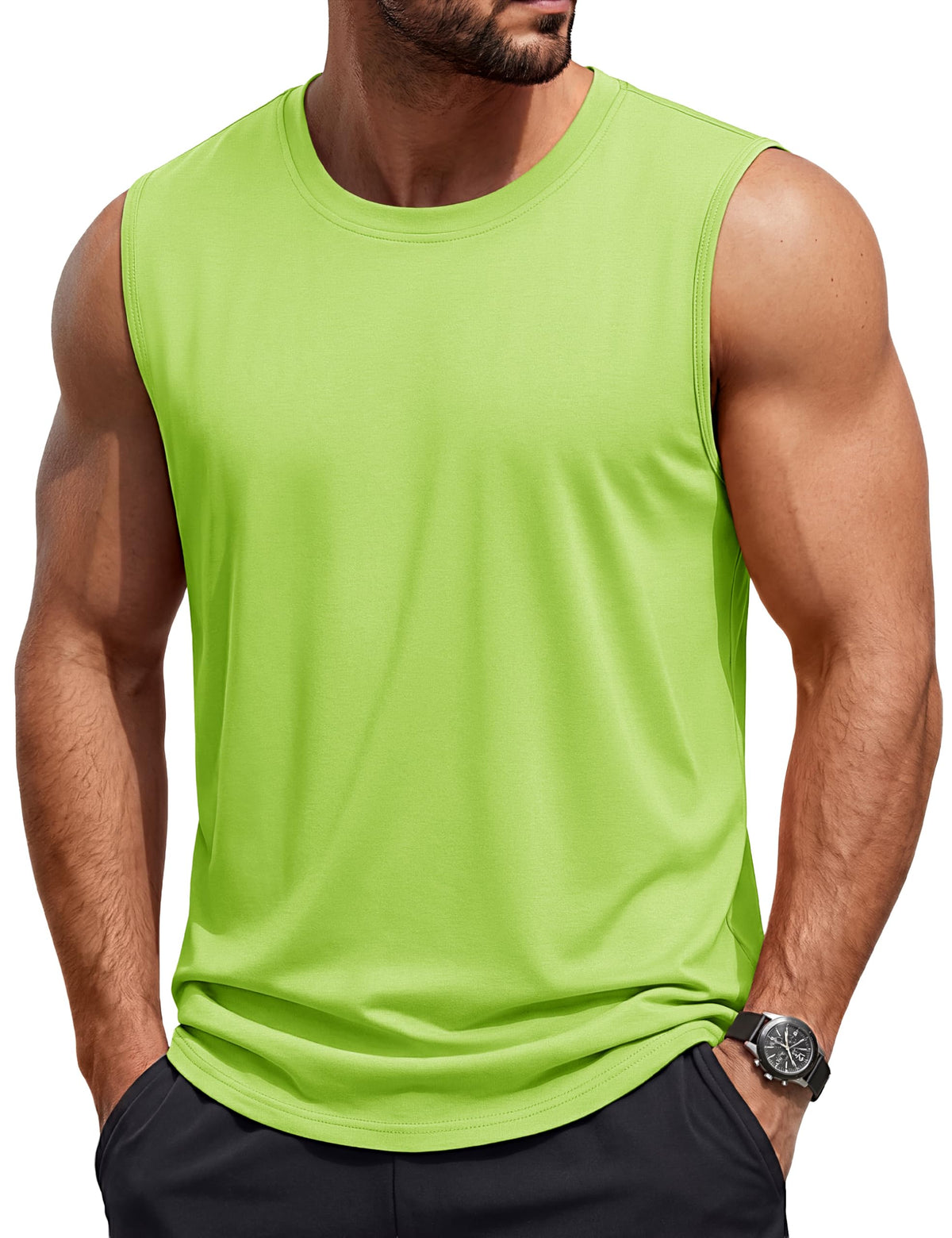 TACVASEN Tank Top for Men Moisture Wicking Cotton Sleeveless Shirts Muscle Gym Workout Causal Summer Tank Tops