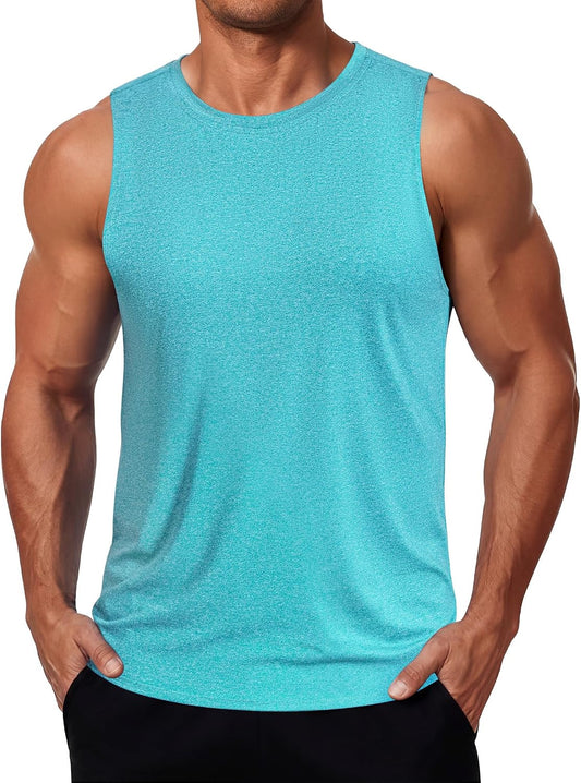 COOFANDY Mens Dry Fit Workout Tank Top Sleeveless Gym Muscle Shirt UPF 50+ Summer Running Athletic Tshirts