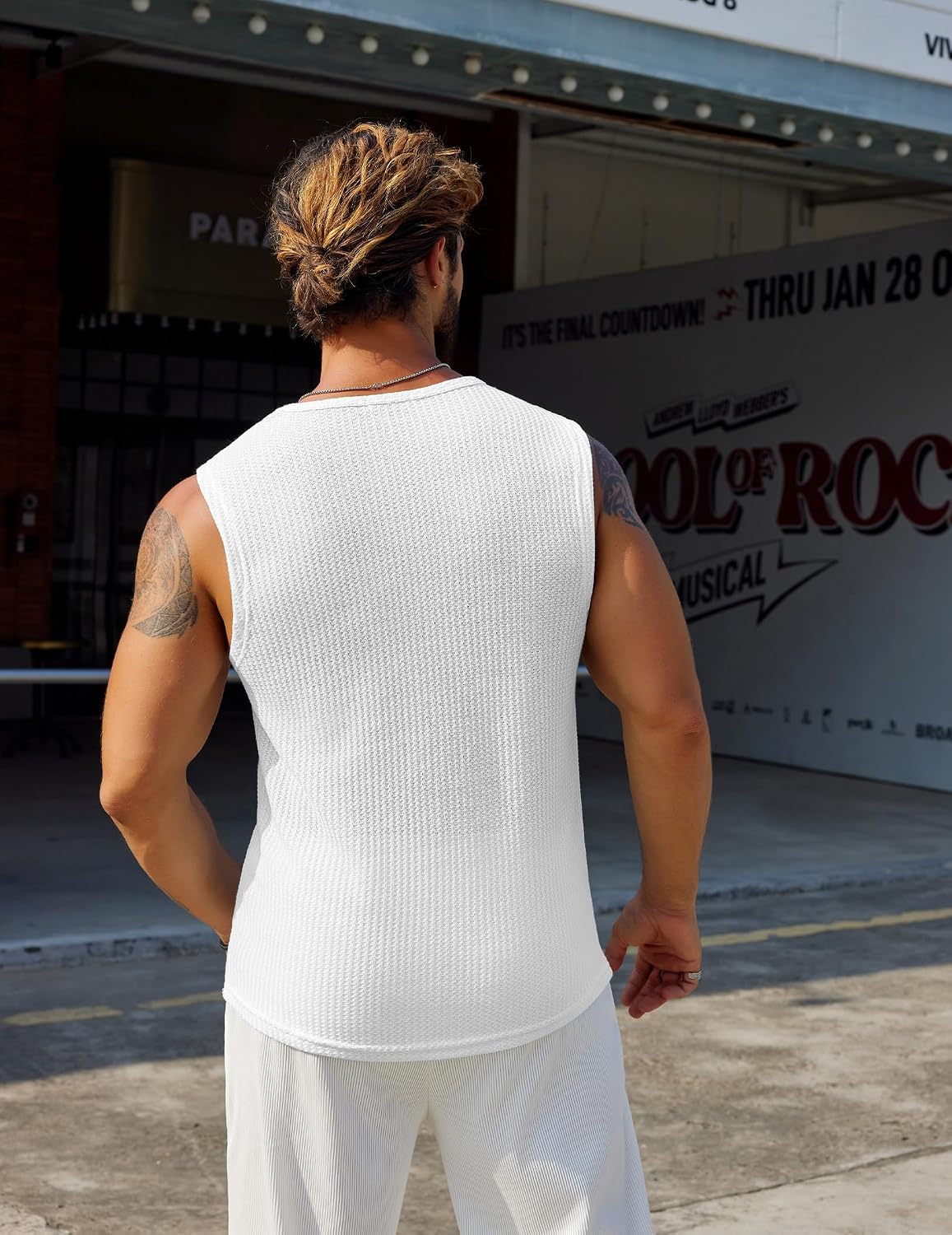 COOFANDY Mens Casual Tank Tops 2 Pack Waffle Knit Sleeveless Shirt Breathable Tank Shirts Summer Muscle Tee