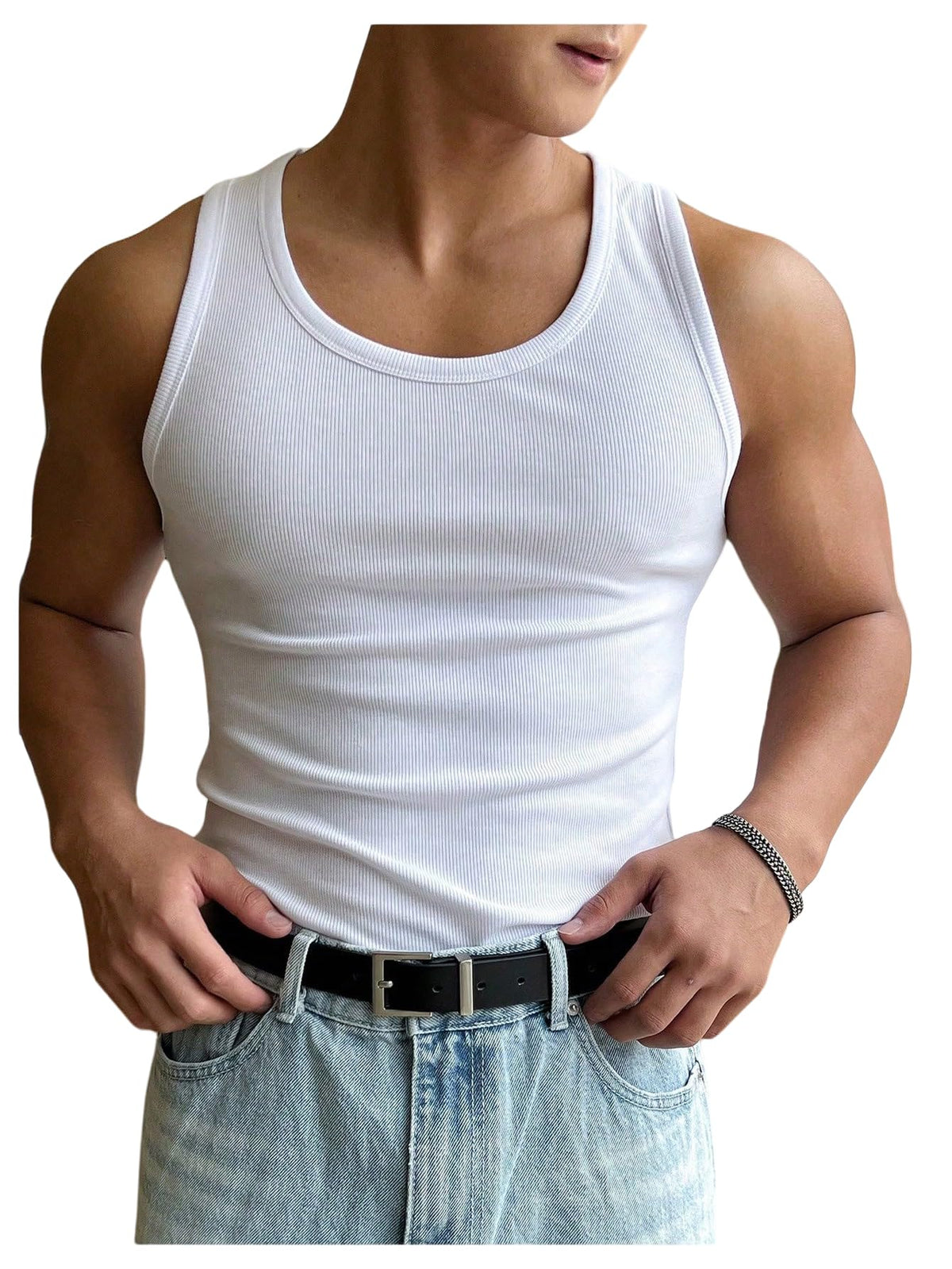 COZYEASE Men's Summer Sleeveless Tank Top Workout Gym Muscle Tank T Shirt
