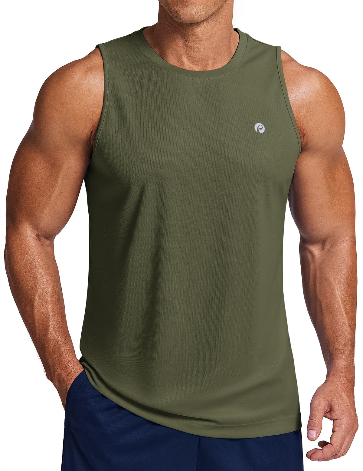 PINSPARK Men's Tank Top Summer Sleeveless Shirts Quick Dry Muscle Shirts