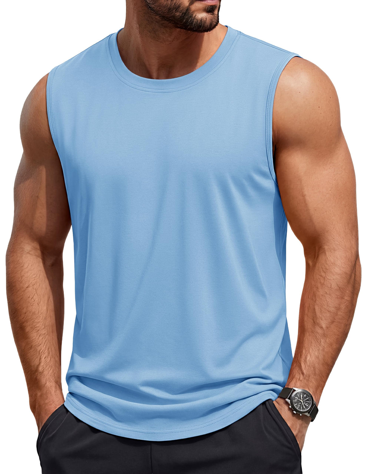 TACVASEN Tank Top for Men Moisture Wicking Cotton Sleeveless Shirts Muscle Gym Workout Causal Summer Tank Tops
