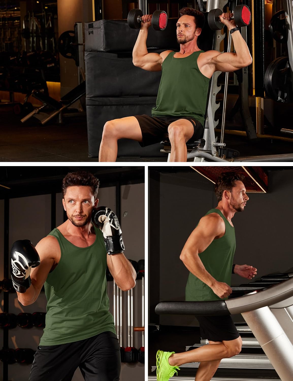 MAGCOMSEN Men's UPF 50+ Tank Top Sleeveless Muscle T Shirts Sport Gym Tanks