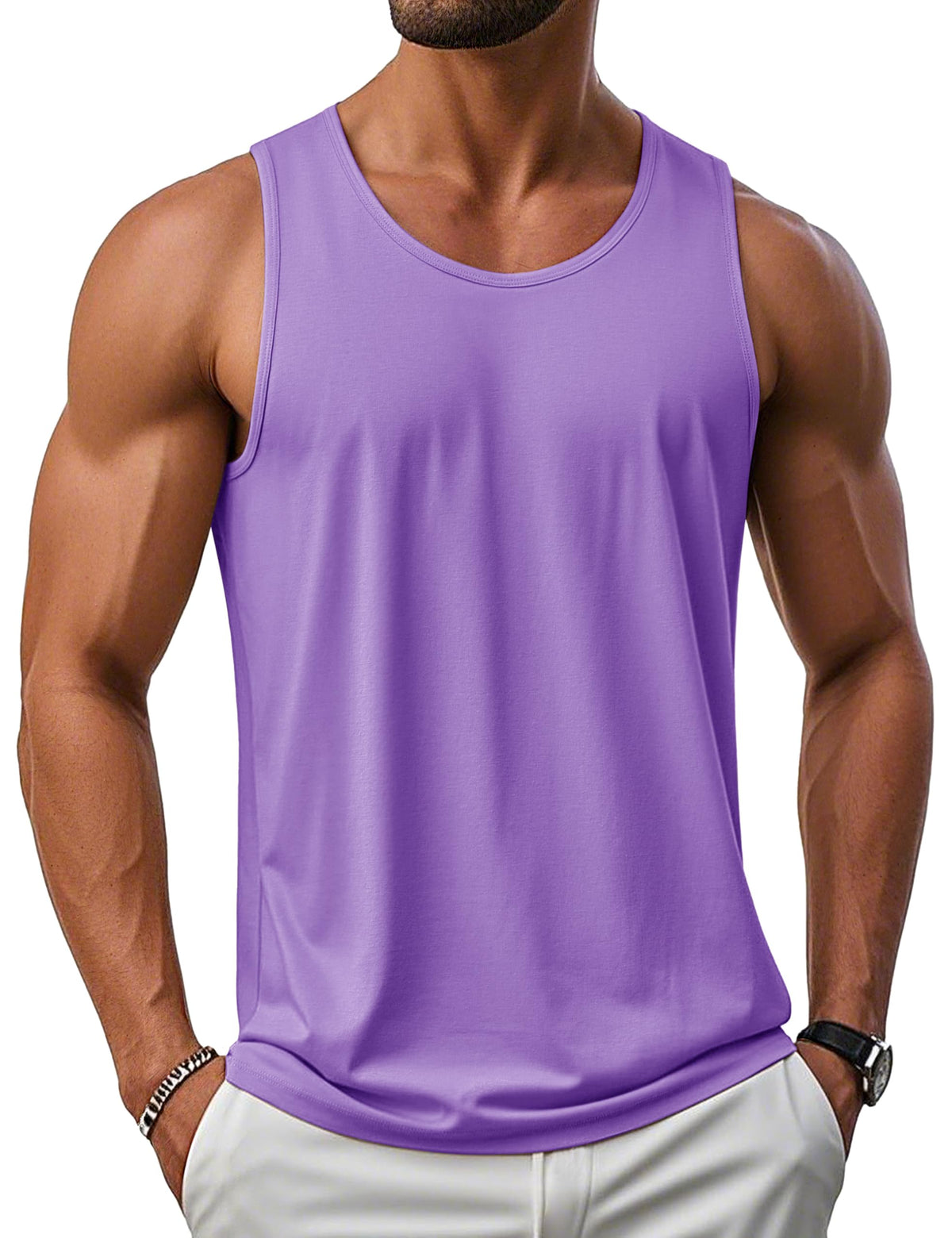 MAGCOMSEN Men's UPF 50+ Tank Top Sleeveless Muscle T Shirts Sport Gym Tanks