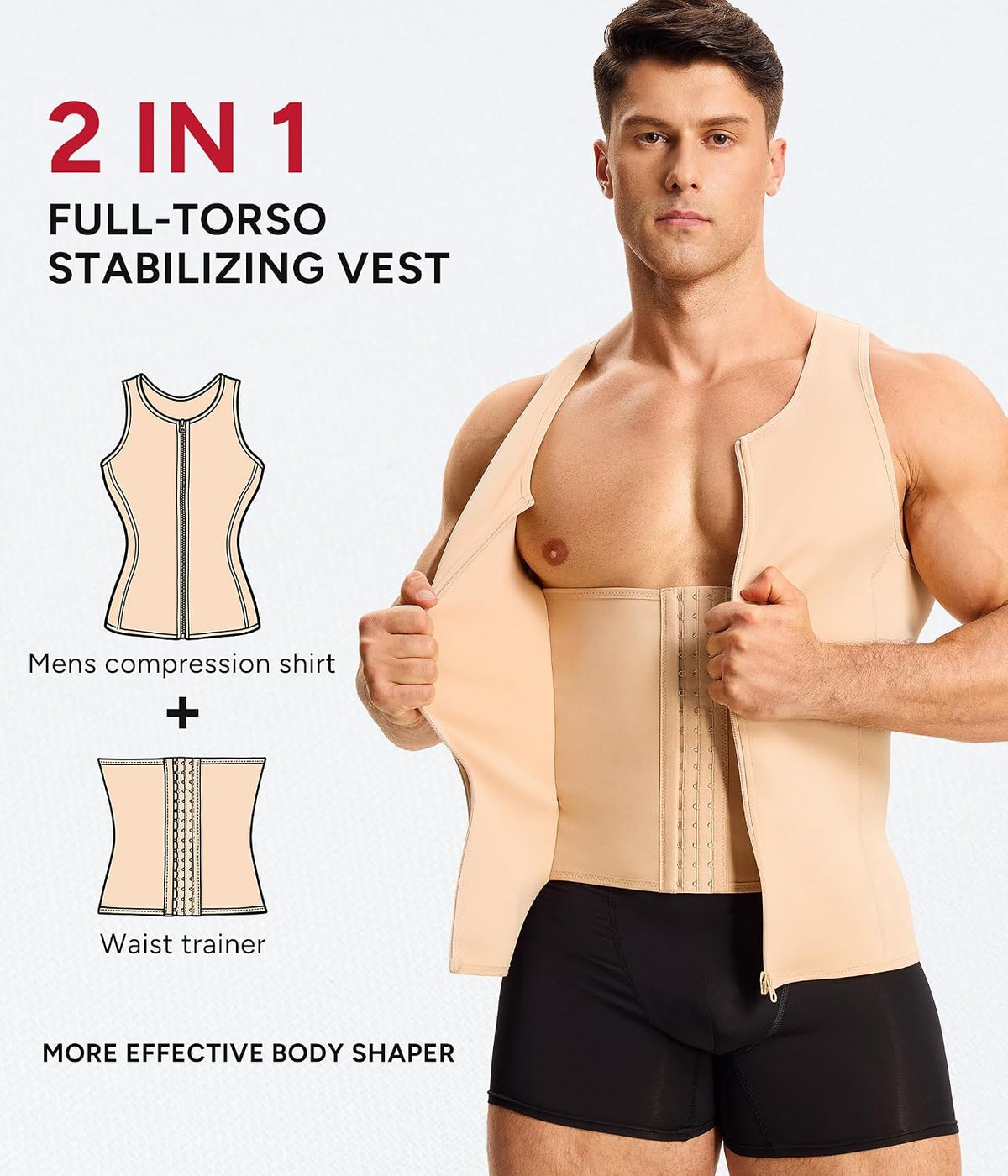 Nebility Compression Shirt Men Fajas Hombres Shapewear Tank Top Body Shaper