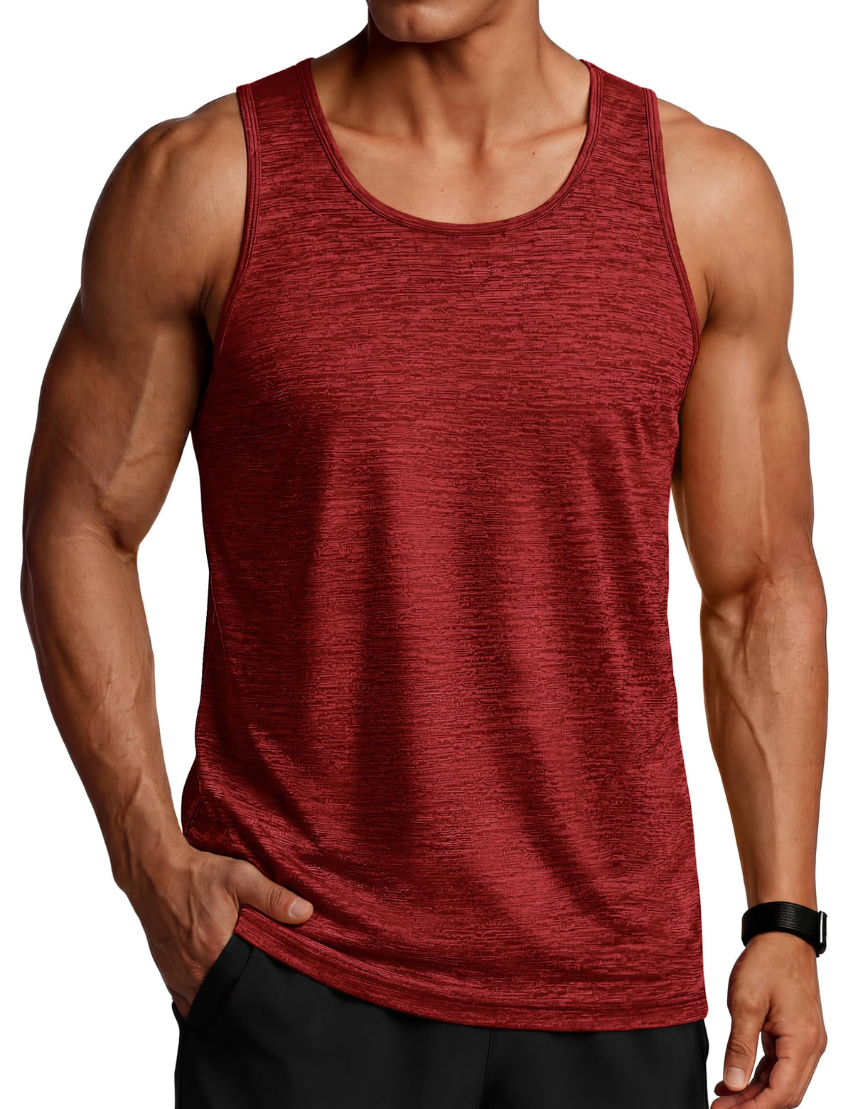 TACVASEN Men's Tank Tops Quick Dry Sleeveless Workout Muscle Shirt Athletic Bodybuilding Gym Performance Tee Shirts
