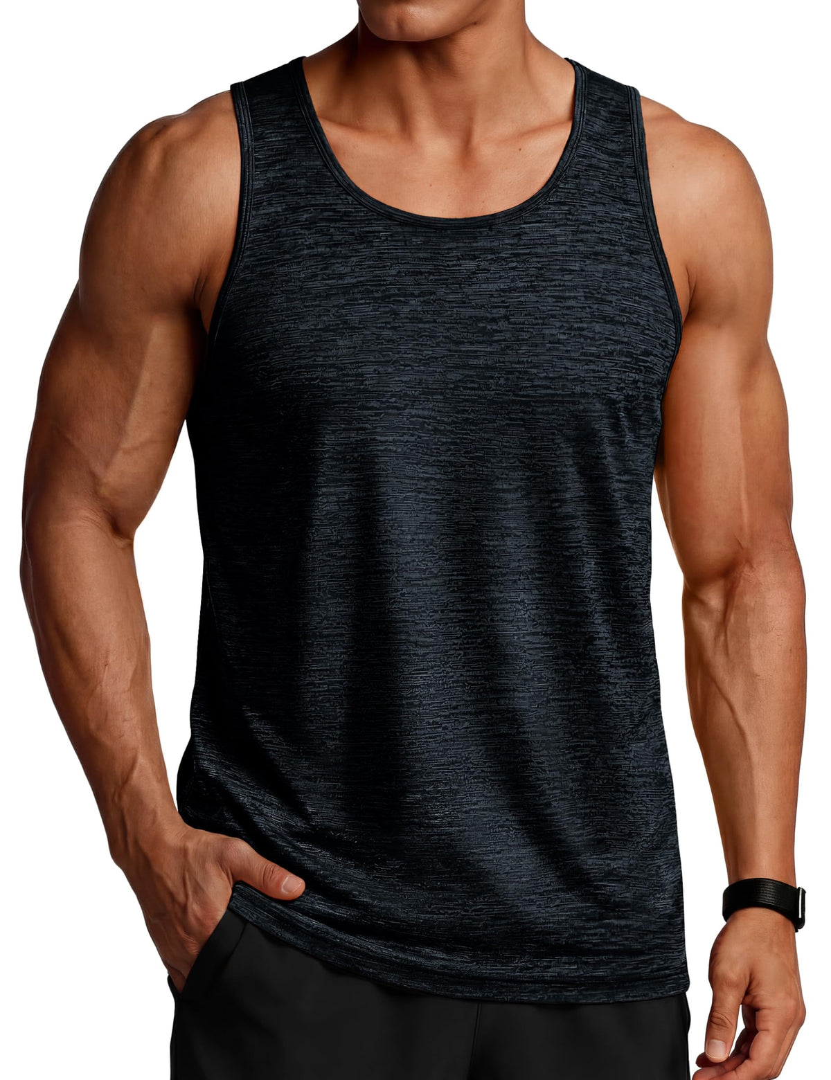 TACVASEN Men's Tank Tops Quick Dry Sleeveless Workout Muscle Shirt Athletic Bodybuilding Gym Performance Tee Shirts