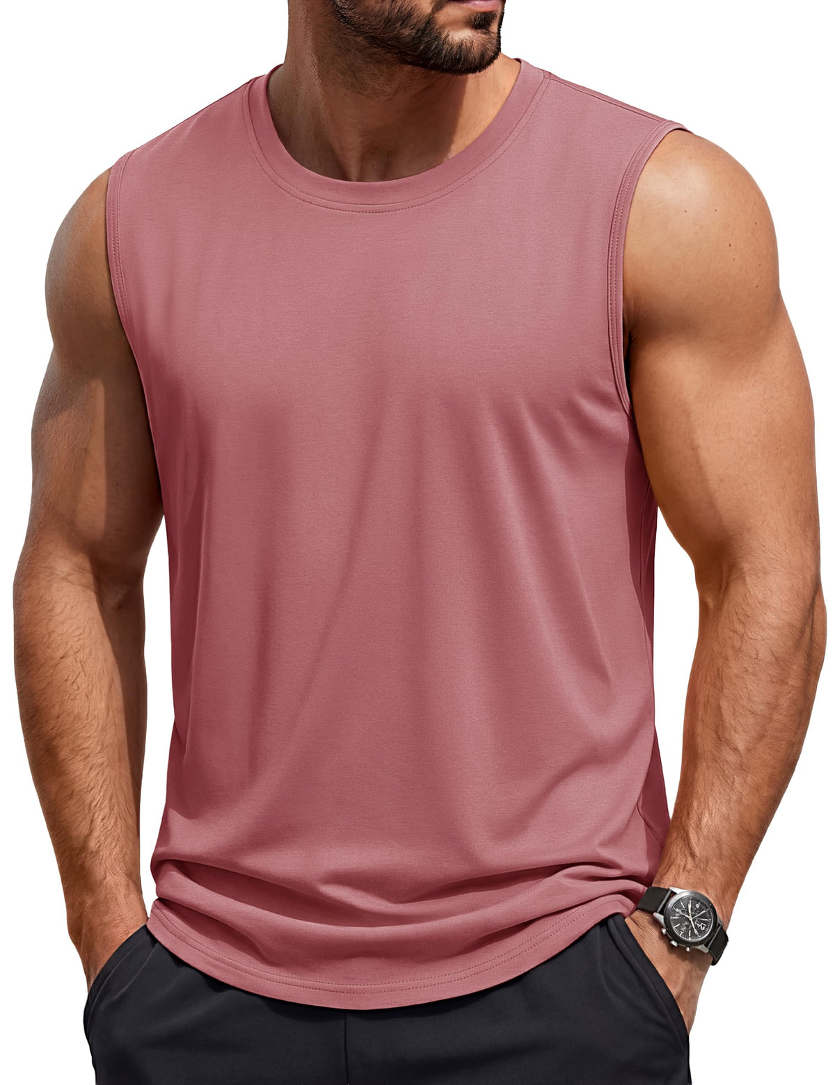 TACVASEN Tank Top for Men Moisture Wicking Cotton Sleeveless Shirts Muscle Gym Workout Causal Summer Tank Tops
