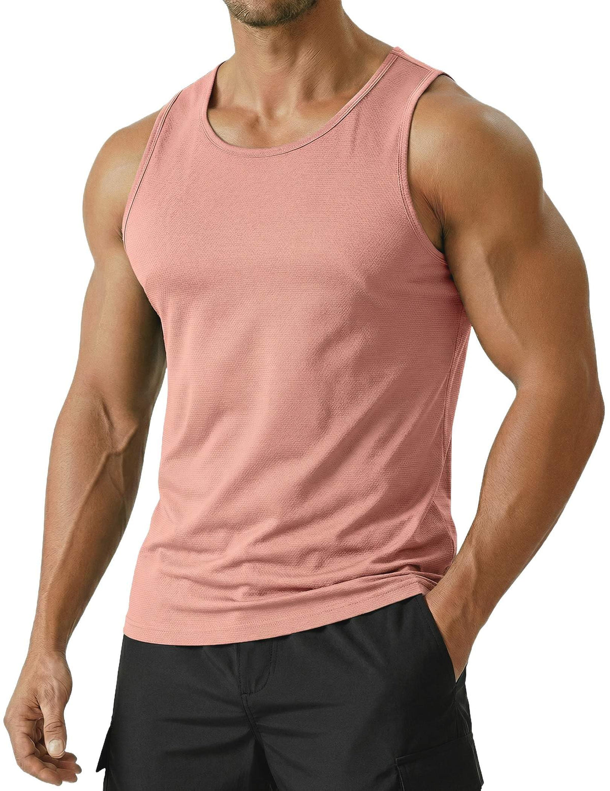 PINSPARK Men's UPF 50+ Quick Dry Tank Tops Athletic Muscle Tee