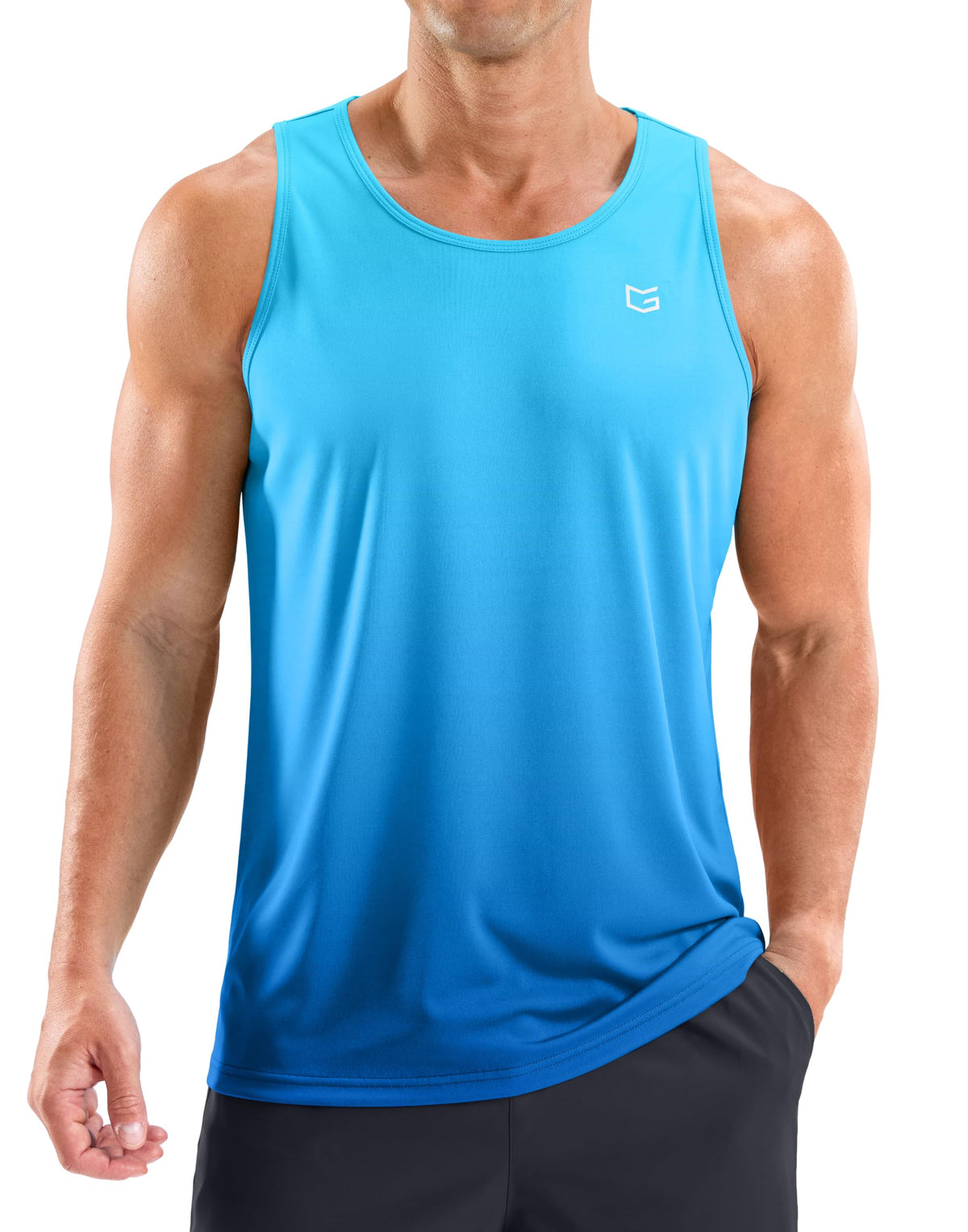Beach Tank Tops for Men UPF50+ Dry Fit Summer Sleeveless Shirts