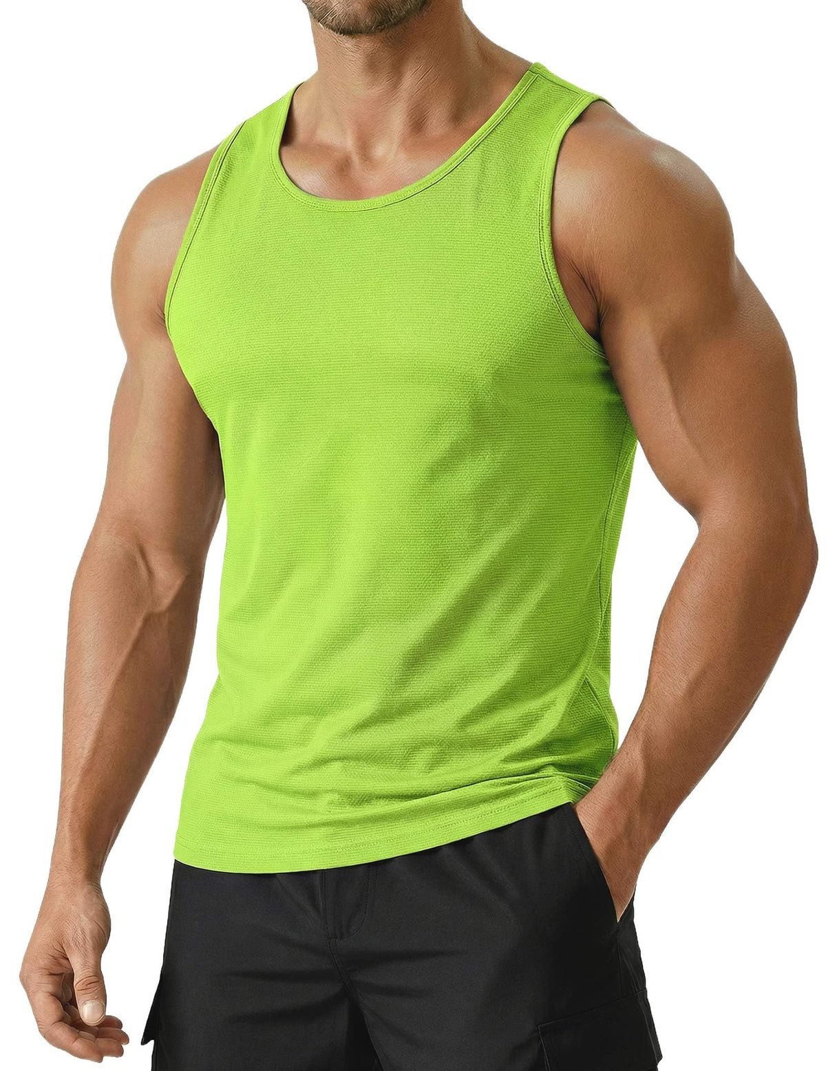 PINSPARK Men's UPF 50+ Quick Dry Tank Tops Athletic Muscle Tee