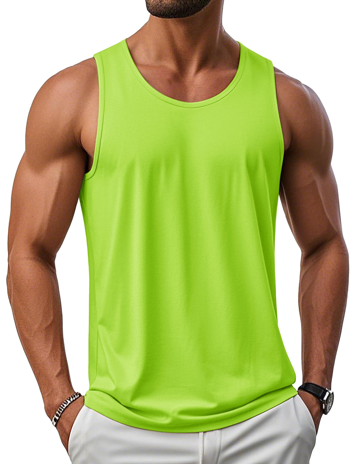 MAGCOMSEN Men's UPF 50+ Tank Top Sleeveless Muscle T Shirts Sport Gym Tanks