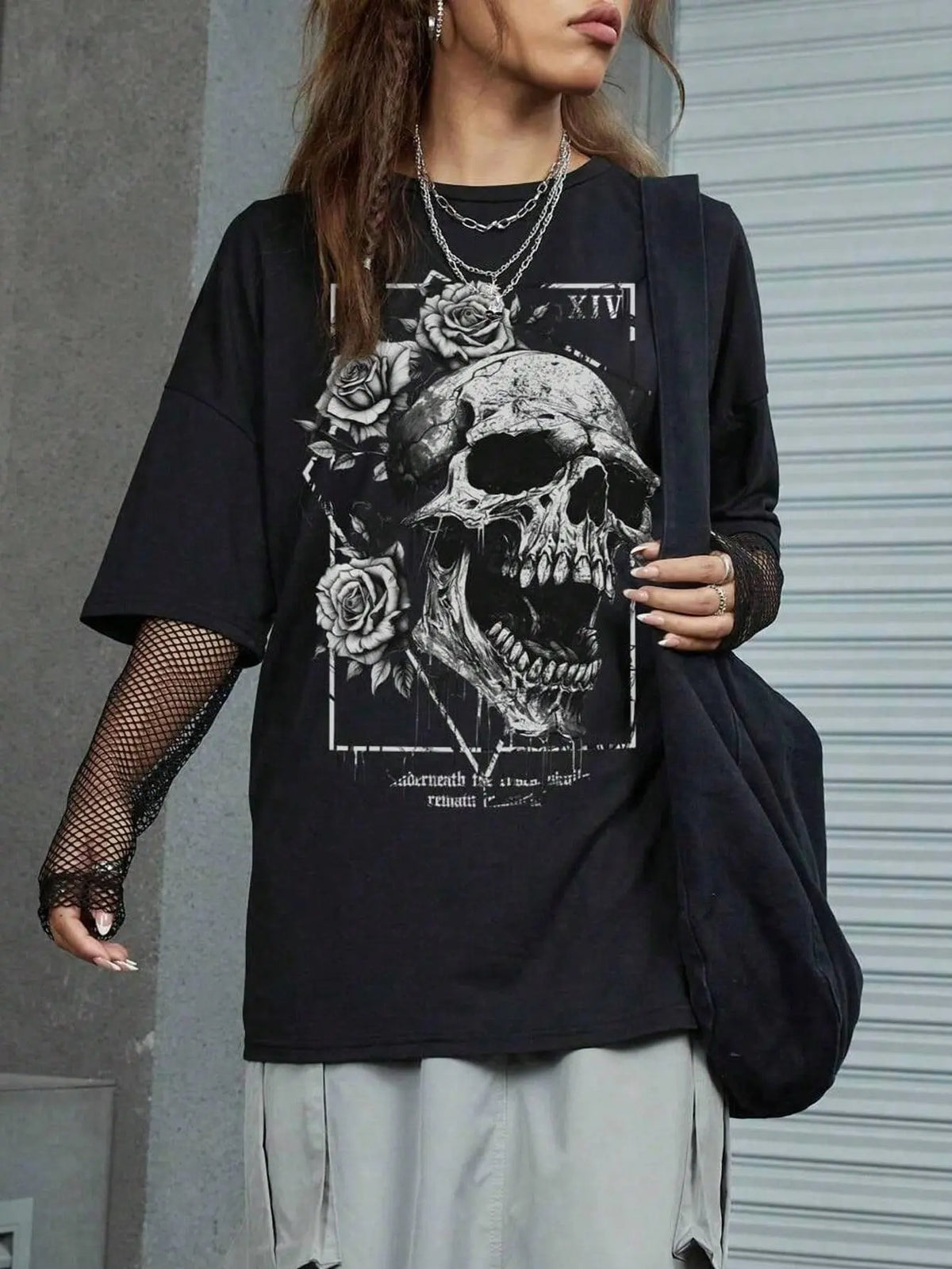 Halloween Floral Skull Gothic Graphic T-Shirt, Whimsigoth Witchy Grunge Alternative Tee, Western Print Shirt For Men Women, Gothor Daily Summer Wear