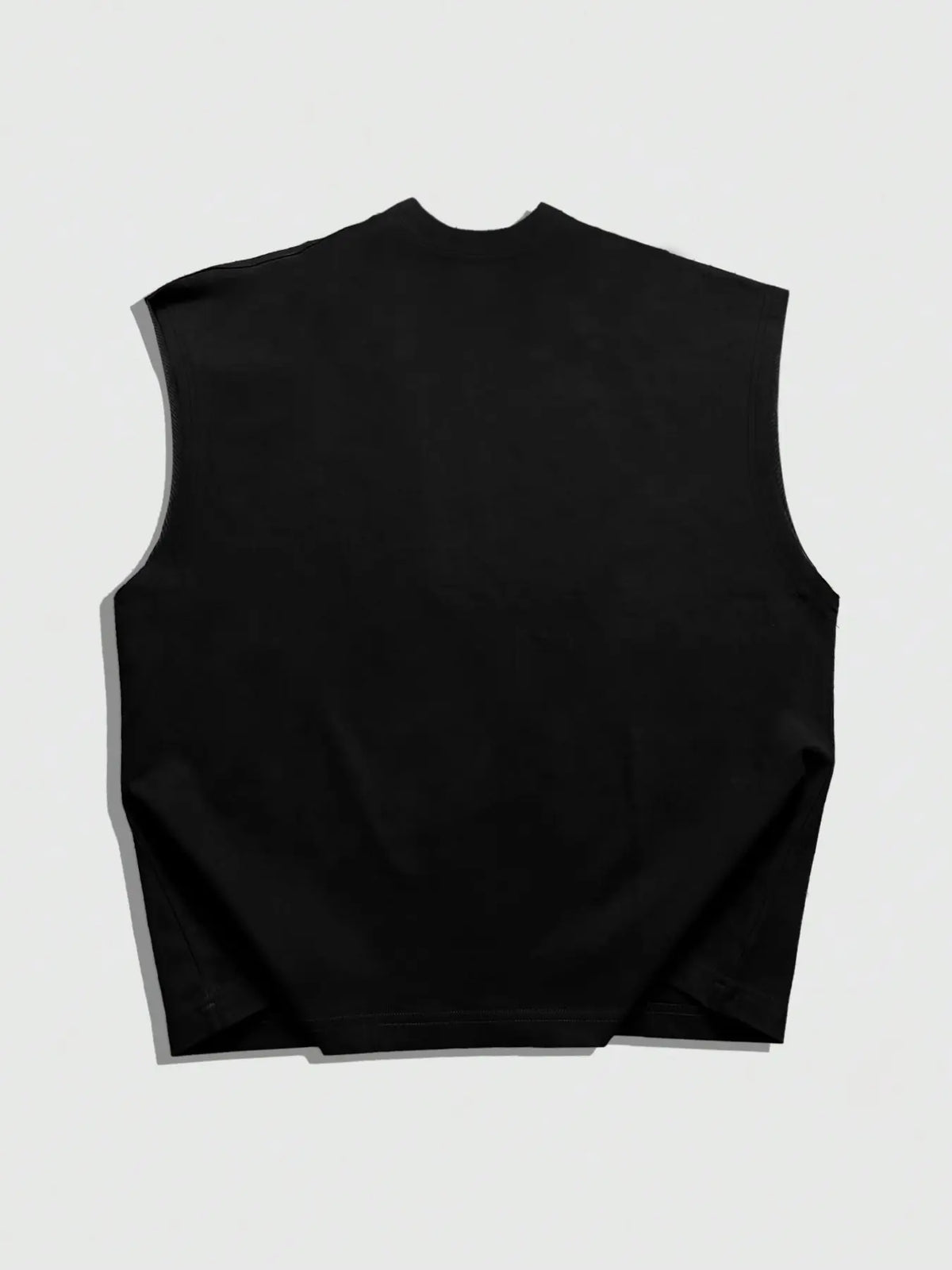 Men's Casual Knit Streetwear Tank Vest, Asymmetrical Design, Sleeveless, Loose-Fitting, Punk Style, High Saturation Print, Graphic, Versatile Bottom Pairing