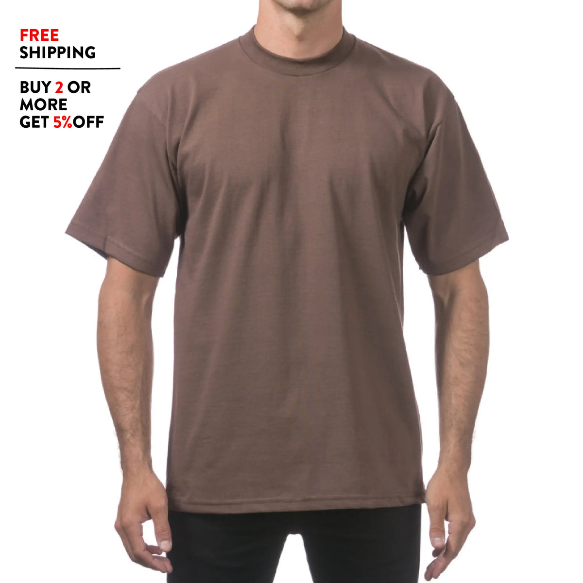 PROCLUB Men's Heavyweight Short Sleeve T Shirt Casual Cotton Tee PRO CLUB Plain Cotton Tee T Shirts LA Streetwear Hip Hop Harem Big Tall Sizes Black White Gray