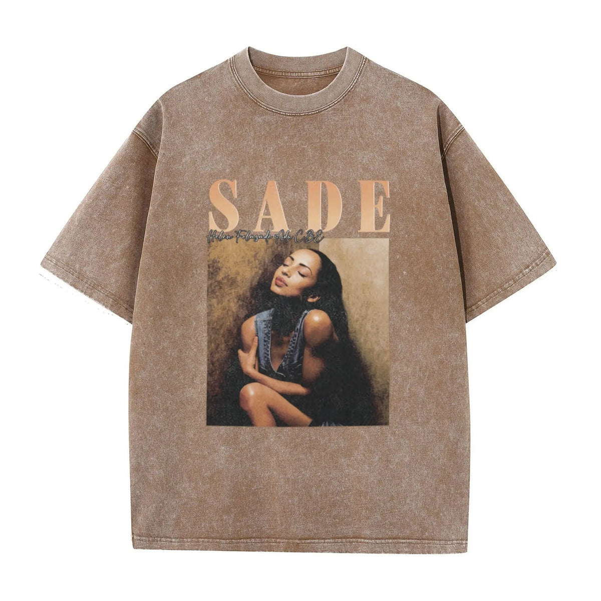 1PCS Men's Short-Sleeve Cotton Casual Top - Round Neck, Y2000 Swag Vintage Sade Graphic Band Shirt, Black & Golden Figure Print, Regular Fit Bohemian Retro Streetwear, Clothing Merch Flash Sale for Festival, Spring, Men's Stuff