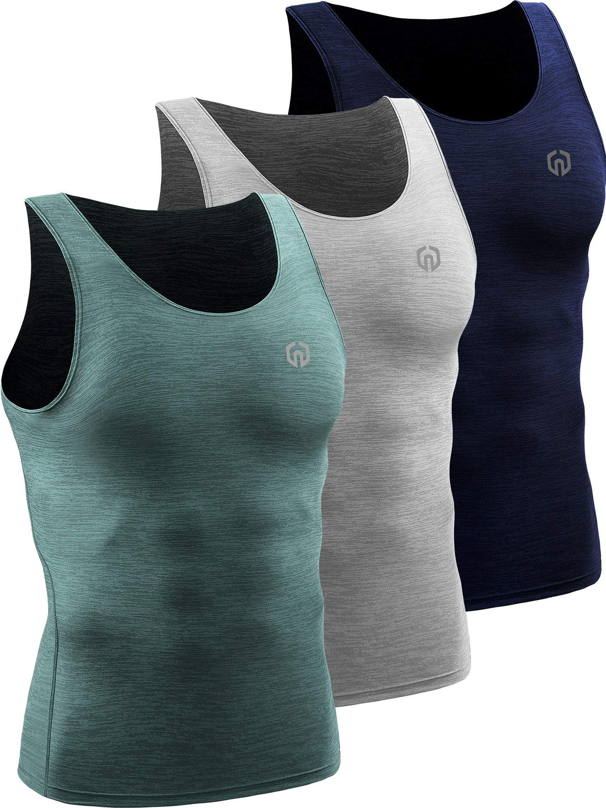 NELEUS Men's 3 Pack Athletic Compression Under Base Layer Sport Tank Top
