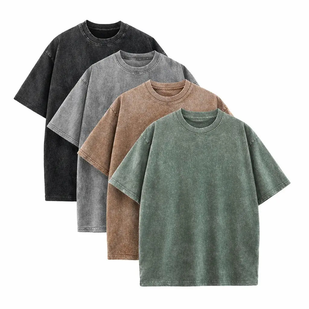 Men's Cotton T-Shirts Half Short Sleeves Casual Loose Soild Streetwear Tops, Unisex Retro Street T-Shirts, Loose Fit Acid Washed  men's t shirts,summerwins,father'sdaygifts,back to school,back to school shopping