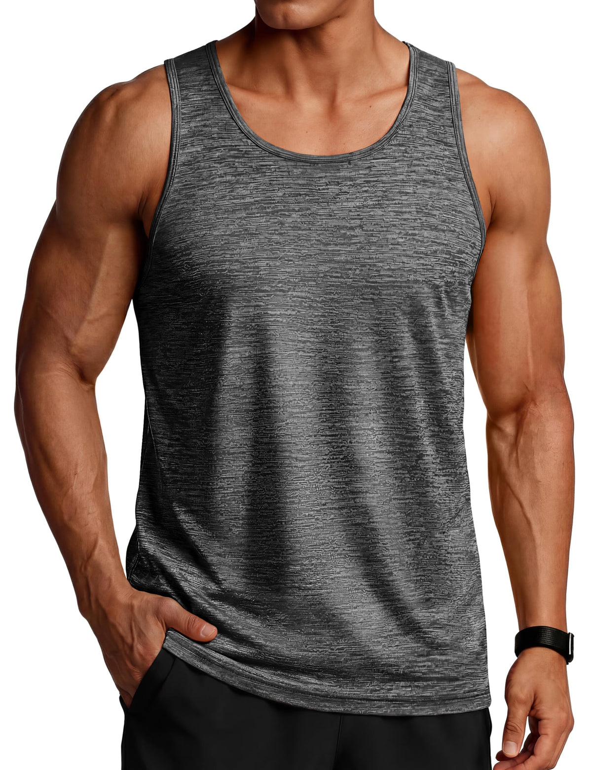 TACVASEN Men's Tank Tops Quick Dry Sleeveless Workout Muscle Shirt Athletic Bodybuilding Gym Performance Tee Shirts