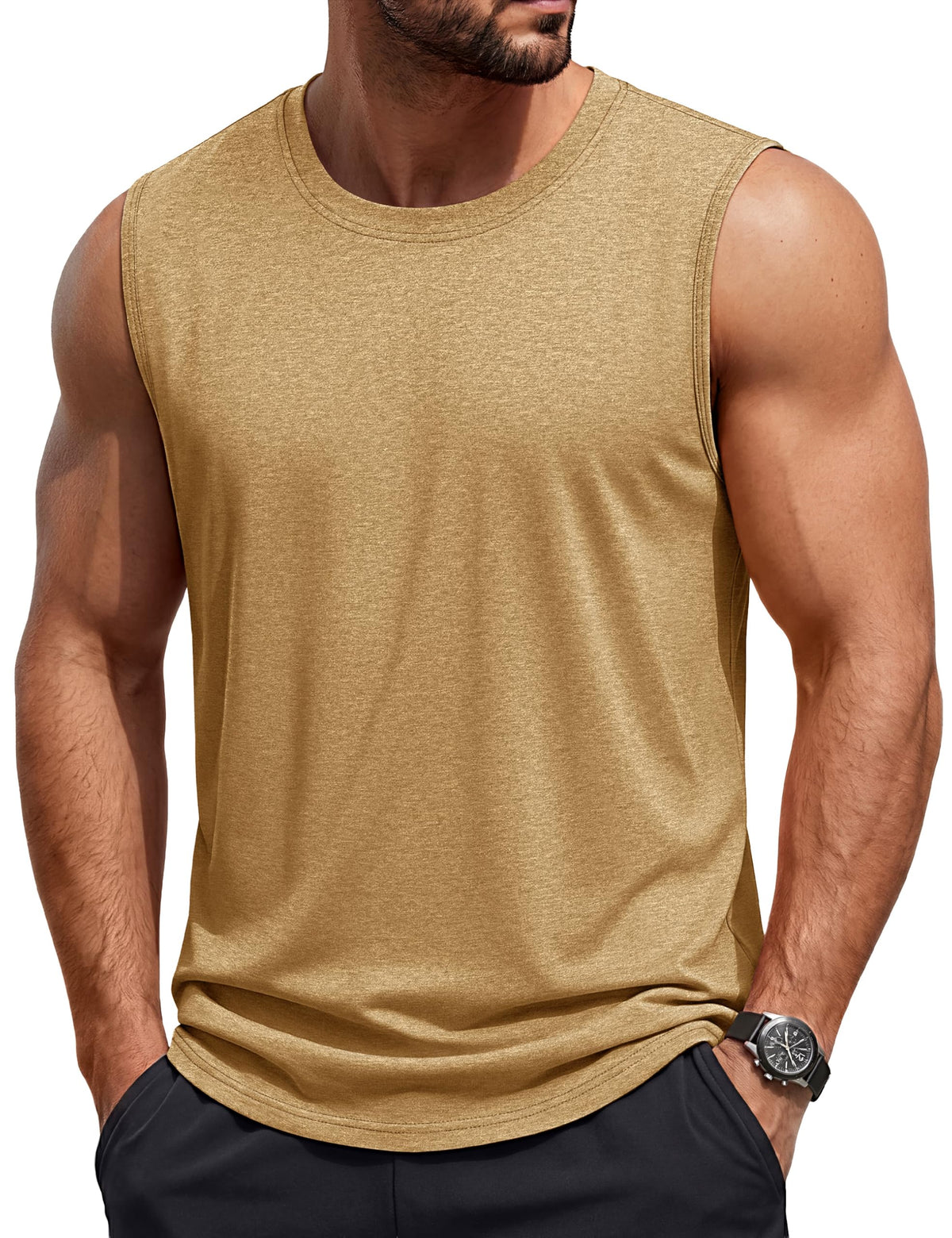 TACVASEN Tank Top for Men Moisture Wicking Cotton Sleeveless Shirts Muscle Gym Workout Causal Summer Tank Tops