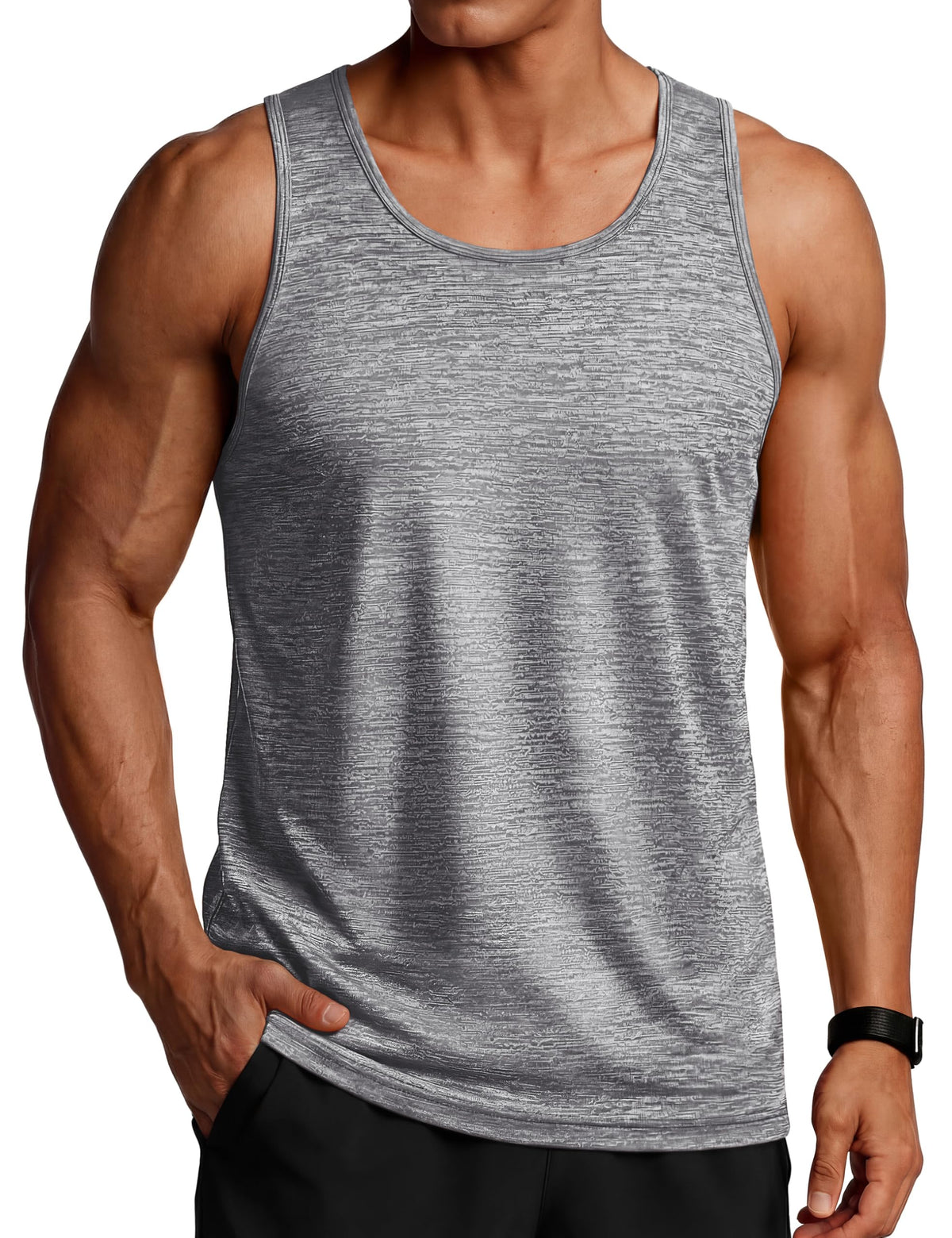 TACVASEN Men's Tank Tops Quick Dry Sleeveless Workout Muscle Shirt Athletic Bodybuilding Gym Performance Tee Shirts