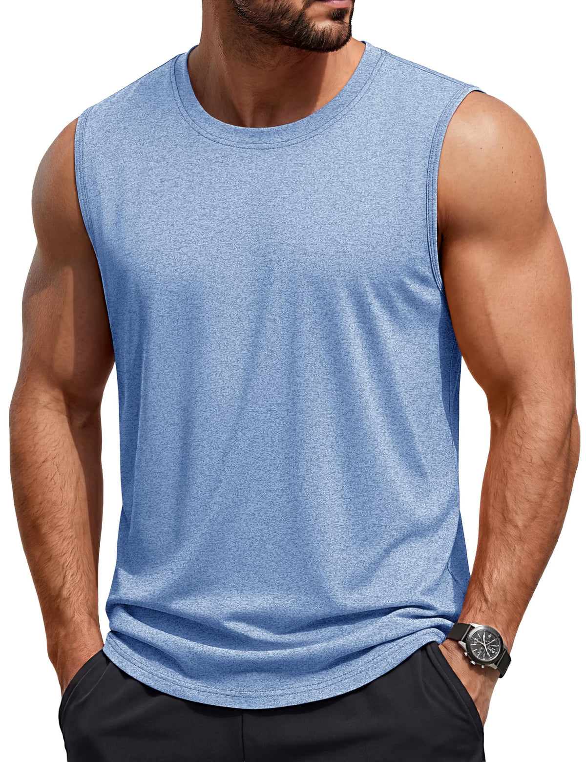TACVASEN Tank Top for Men Moisture Wicking Cotton Sleeveless Shirts Muscle Gym Workout Causal Summer Tank Tops