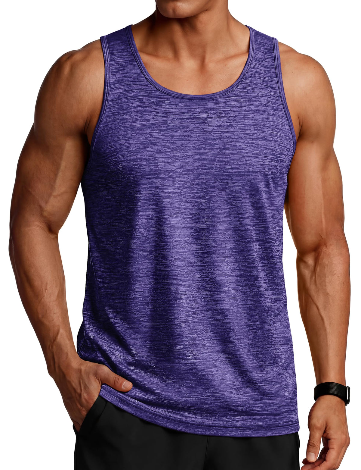 TACVASEN Men's Tank Tops Quick Dry Sleeveless Workout Muscle Shirt Athletic Bodybuilding Gym Performance Tee Shirts
