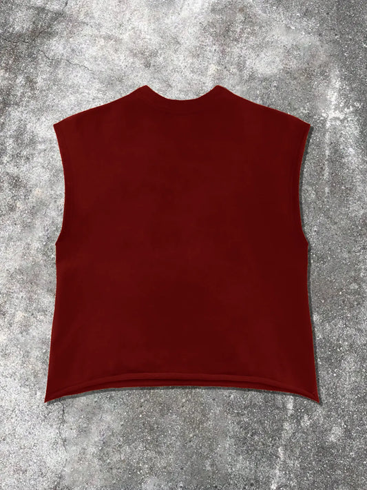 Unisex Vintage Sleeveless Vest, Virgin Mary Print, Loose Casual Sleeveless Top, vest tops, Daily Wear, Men's All-Season Clothing, Gamis, menswear