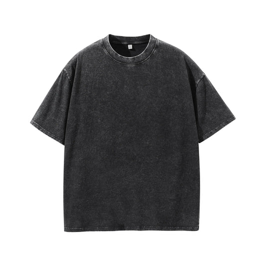 Men's Vintage Washed Cotton Streetwear T-Shirts, 2/4-Pack Oversized Plain Round Neck Bundle Short-Sleeve Tops with Cotton Build for Daily Rotation, Men's T Shirts