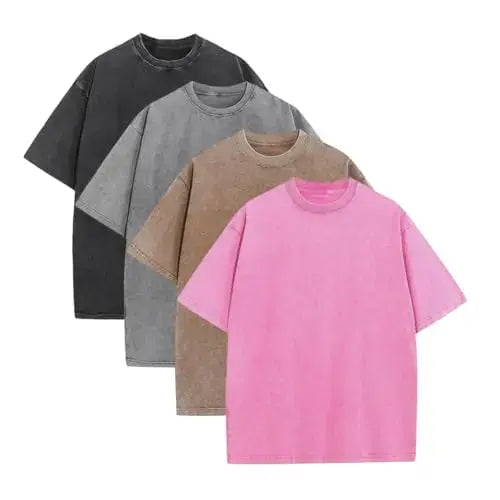 Men's Cotton T-Shirts Half Short Sleeves Casual Loose Soild Streetwear Tops, Unisex Retro Street T-Shirts, Loose Fit Acid Washed  men's t shirts,summerwins,father'sdaygifts,back to school,back to school shopping