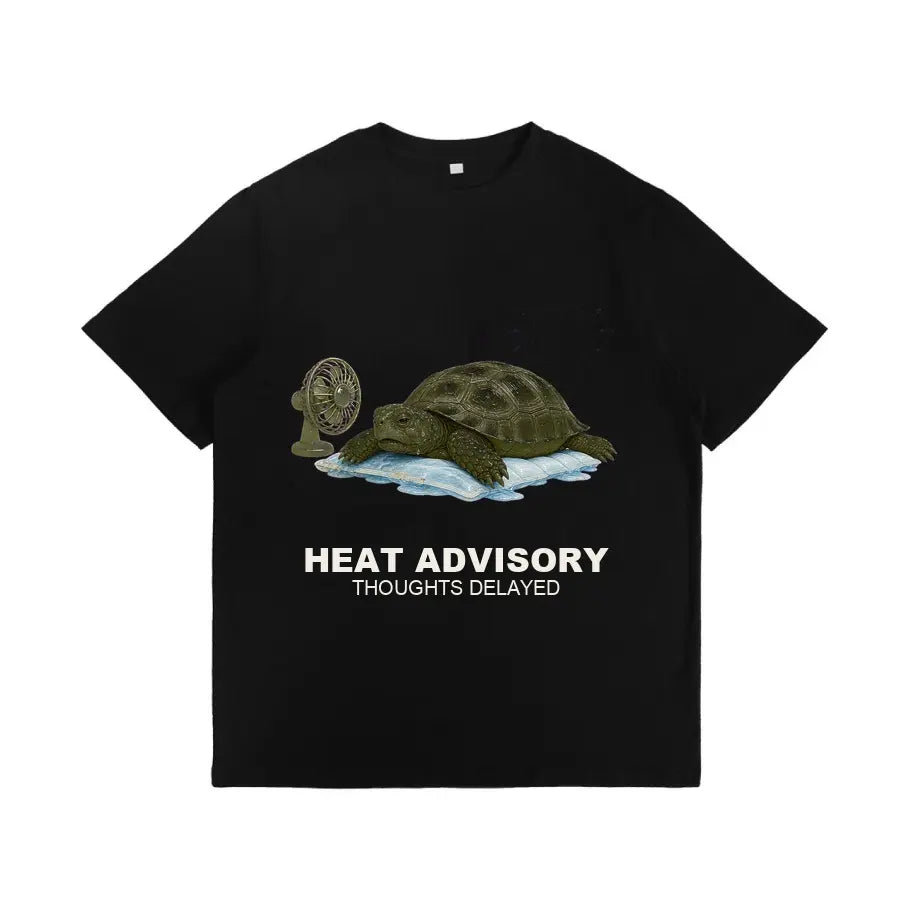 Men's Cotton Printed Crew Neck Short-Sleeve Slow Motion Turtle Graphic T-Shirt - Casual Retro Streetwear Top, Cargo-Inspired Sporty Chic, Comfortable Fit, Easy to Pair with Joggers, Ideal for Gifting