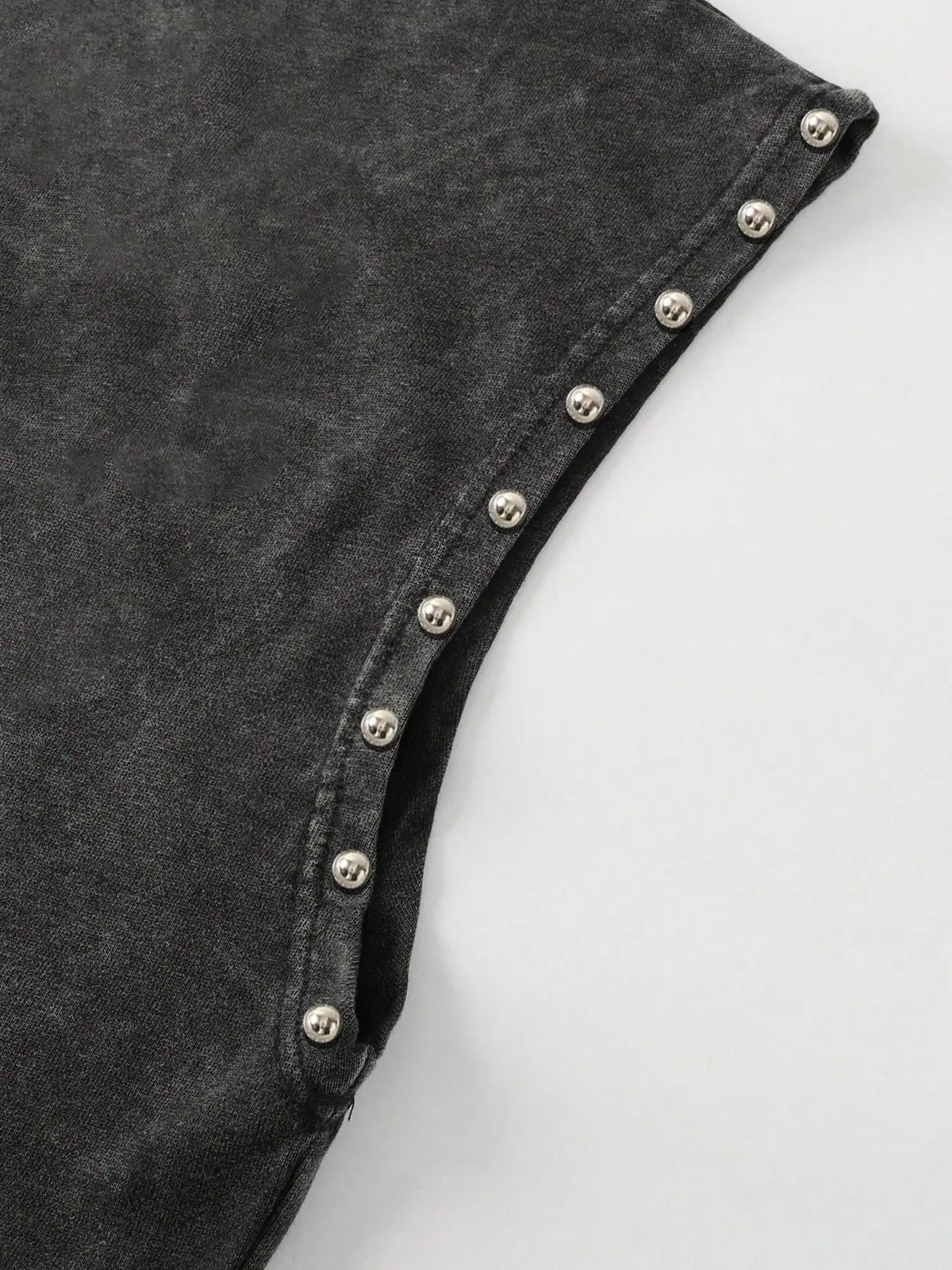 Men/Women Distressed Black Studded Sleeveless Vest, Y2K Gothic Casual Top, Vest Tops, for Streetwear, Menswear