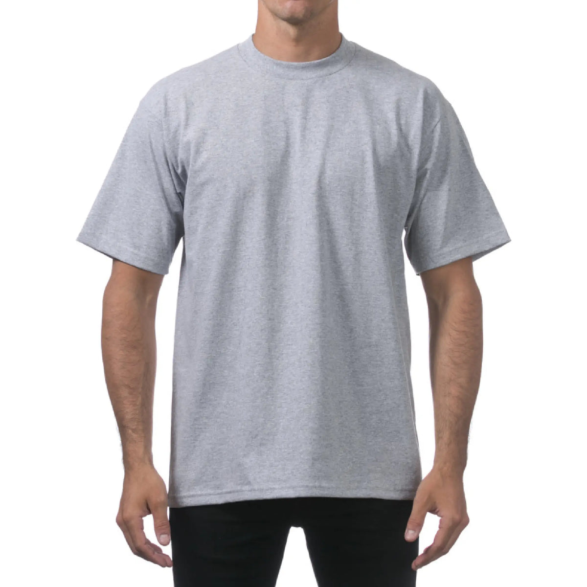 PROCLUB Men's Heavyweight Short Sleeve T Shirt Casual Cotton Tee PRO CLUB Plain Cotton Tee T Shirts LA Streetwear Hip Hop Harem Big Tall Sizes Black White Gray