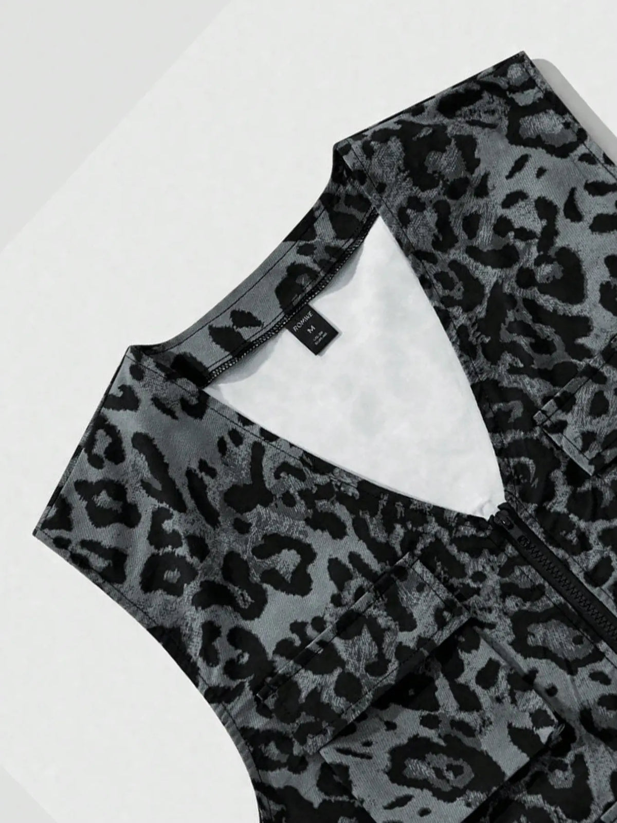 Men's Casual Leopard Print Vest, V Neck Sleeveless Jacket, Summer Office Wear, Trendy Fashion, Regular Length, Fitted H-Type